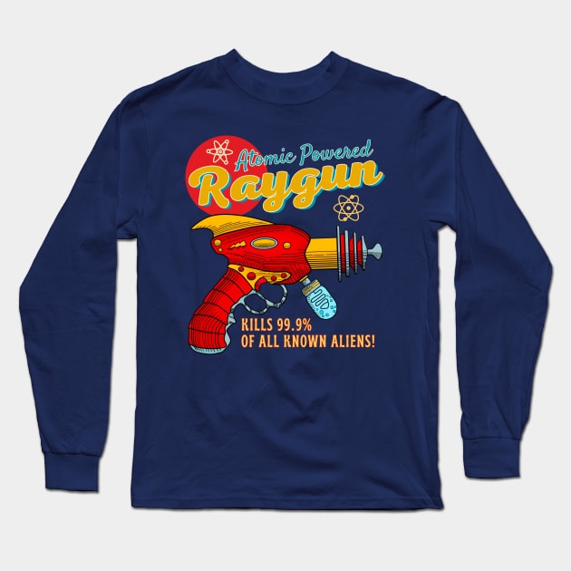 Atomic Powered Raygun Long Sleeve T-Shirt by Ashley-Bee